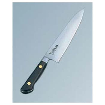 正本 最高級炭素鋼・紫丹柄ツバ付 ペティナイフ（両刃） １５０mm