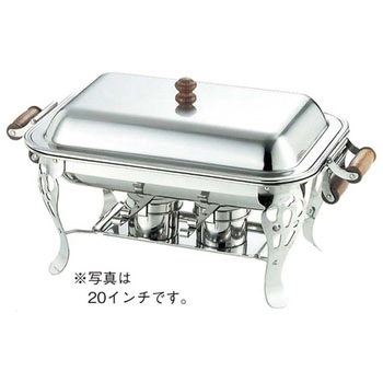 UK 18-8 木柄 角チューフィングディッシュ シングル用外鍋 UK(三宝)