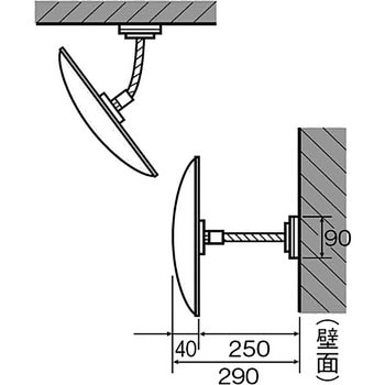 KA-600BL 防犯ミラー フレキシブルタイプ 小判型 305×605 1台 信栄物産