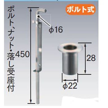 90T79 ステン落し16Φボルト式 岡田装飾金物 取手 - 【通販モノタロウ】