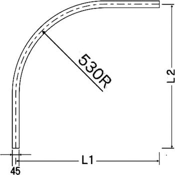 27L02-AS SGカーブレール 岡田装飾金物 レール長さ800×800×530Rmm