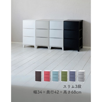 収納チェスト ルームス 3段 スリム サンカ