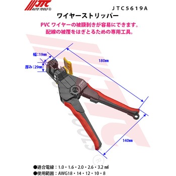 2025春の新作 JTC5619A 【通販モノタロウ】 JTC 1個 ワイヤーストリッパー 工具セット・道具セット