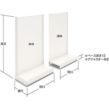 ユニット什器ULシリーズ 片面バックボード 間口1200mm (単体タイプ)