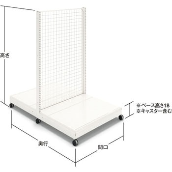 ユニット什器ULシリーズ特価台 両面バックネットK (単体タイプ・キャスター付) 中日販売