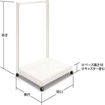 ユニット什器ULシリーズ特価台 片面バックオープンK (単体タイプ・キャスター付) 中日販売