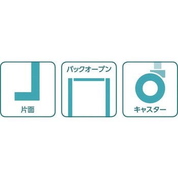 ユニット什器ULシリーズ特価台 片面バックオープンK (単体タイプ・キャスター付) 中日販売
