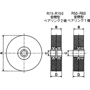 フジロイヤル重量戸車 平型 車のみ ヤボシ
