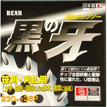 草刈チップソー 黒の牙 軽量タイプ 笹刈・刈払用(箱入) バクマ工業