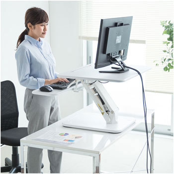 サンワダイレクト スタンディングデスク 昇降デスク100-MR128