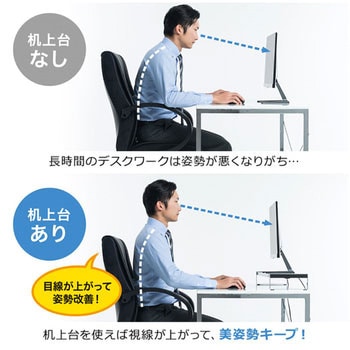 電源タップ+USBハブ付き机上ラック(W600) サンワダイレクト