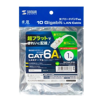 カテゴリ6AフラットLANケーブル サンワサプライ