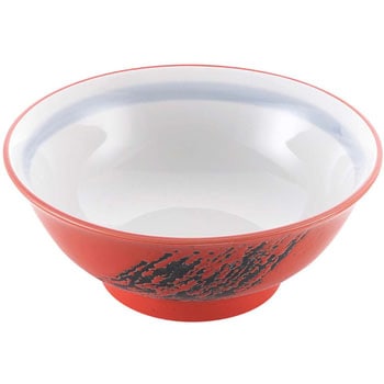 磁器 中華食器 赤釉筆流し 高台丼 EBM