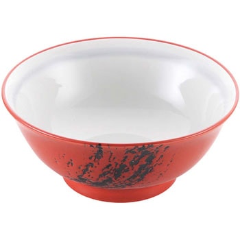 磁器 中華食器 赤釉筆流し 高台丼 EBM