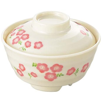 メラミン食器 桃花(ももか)ごはん茶椀(蓋) 千羽鶴印(エンテック)