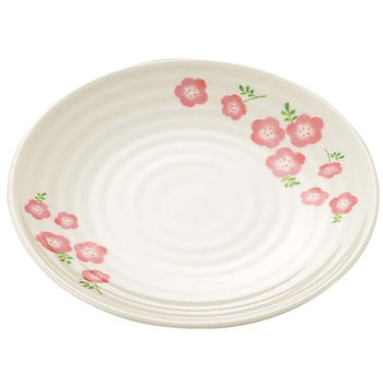 メラミン食器 桃花(ももか)丸皿 千羽鶴印(エンテック)