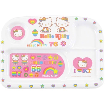 メラミン 子供食器 ハローキティ 角ランチトレー EBM