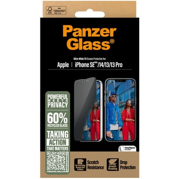 iPhone 16e / iPhone 14 /  iPhone 13 Pro / iPhone 13 PanzerGlass Screen Protector Privacy UWF w/aligner PanzerGlass