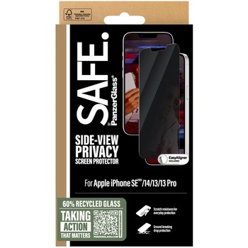 iPhone 16e / iPhone 14 /  iPhone 13 Pro / iPhone 13 SAFE. by PanzerGlass Privacy Screen Protector UWF w/aligner SAFE