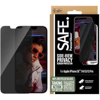 iPhone 16e / iPhone 14 /  iPhone 13 Pro / iPhone 13 SAFE. by PanzerGlass Privacy Screen Protector UWF w/aligner SAFE