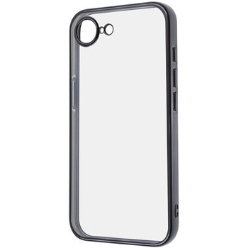 iPhone 16e Like standard 精密設計 カメラ保護 衝撃吸収 バンパー メタリック TPUソフトケース / ブラック レイ・アウト