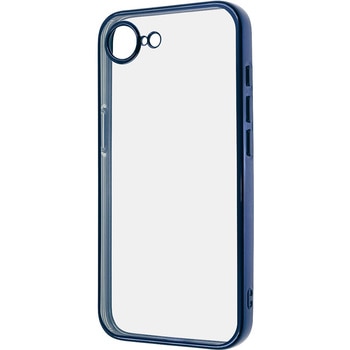 iPhone 16e Like standard 精密設計 カメラ保護 衝撃吸収 バンパー メタリック TPUソフトケース / ブルー レイ・アウト