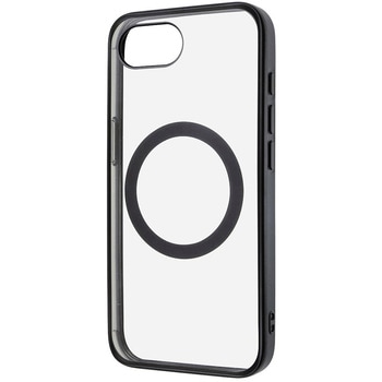 iPhone 16e Like standard MagSafe対応 マグネットアクセサリー対応 衝撃吸収 バンパー マット メタリック ハイブリッドケース / ブラック - レイ・アウト