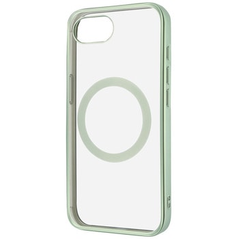 iPhone 16e Like standard MagSafe対応 マグネットアクセサリー対応 衝撃吸収 バンパー マット メタリック ハイブリッドケース / ライトグリーン レイ・アウト