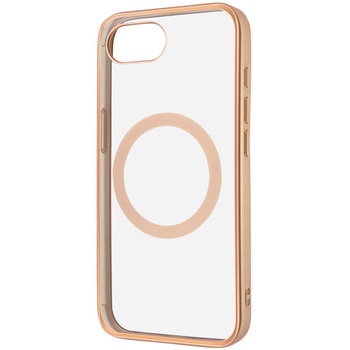 iPhone 16e Like standard MagSafe対応 マグネットアクセサリー対応 衝撃吸収 バンパー マット メタリック ハイブリッドケース / ピンクゴールド レイ・アウト