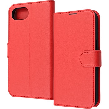 iPhone 16e Like standard 耐衝撃 マグネットベルト シンプル 手帳型レザーケース / レッド レイ・アウト