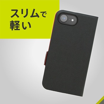 iPhone 16e [Smart FlipNote] 薄型スマートフリップノートケース レッド トリニティ