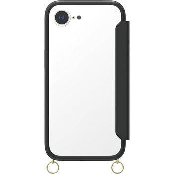 iPhone 16e [Flip Shell MyFav] 背面クリア推し活フリップシェルケース ブラック - トリニティ