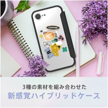 iPhone 16e [Flip Shell MyFav] 背面クリア推し活フリップシェルケース パープル トリニティ