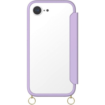 iPhone 16e [Flip Shell MyFav] 背面クリア推し活フリップシェルケース パープル トリニティ