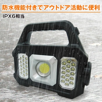 ソーラー充電併用3方式LEDライト、点灯、点滅、平面、円形、スポットライト ブロードウォッチ
