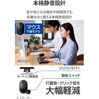 キーボード 無線2.4GHz テンキー付き ワイヤレス マウス付き 静音 薄型 コンパクト ブラック エレコム