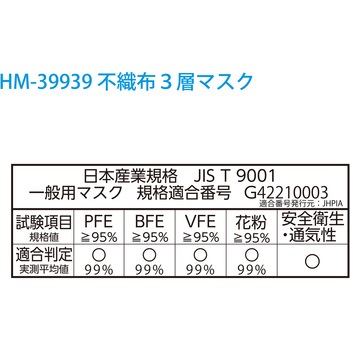 不織布3層マスク 日本製 50枚入 アゼアス