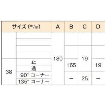 K 足掛L型ブラケット 38 MIZUKAMI(水上)