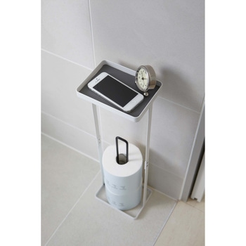 トレイ付きトイレットペーパースタンド プレート 山崎実業