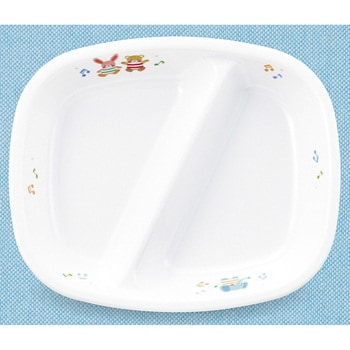 子ども用角ランチ皿 スリーライン