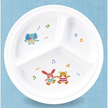 子ども用丸ランチ皿 スリーライン