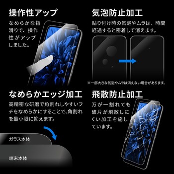 [PriQ] Galaxy A54 5G ガラスフィルム 「GLASS PREMIUM FILM」スタンダードサイズ 指紋防止 PriQ