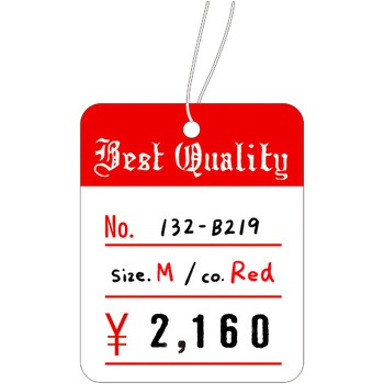 提札 角丸四角型 赤 Best Quality タカ印(ササガワ)