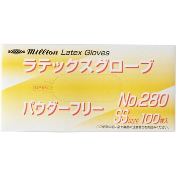 ミリオン ラテックスグローブ No.280(パウダーフリー) 共和(輪ゴム・ゴムバンド)
