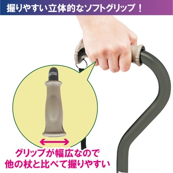 ヒューゴステッキオフセット多点杖 竹虎