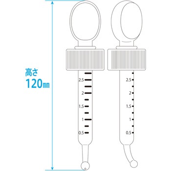スポイトキャップ付き小判投薬瓶(刻印目盛り) 金鵄製作所