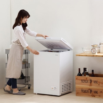 ICSD-10C-W 上開き式冷凍庫 100L アイリスオーヤマ 直冷式 ホワイト色