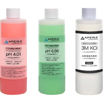 pH標準液と電極保存液セット pH4.01/6.86/3mol kcl Apera Instruments(アペラインスツルメンツ)