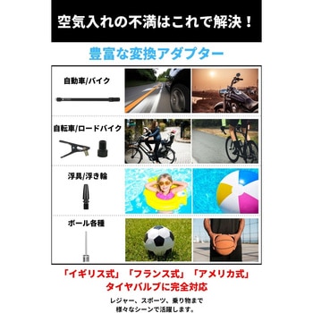 電動空気入れ 全タイヤバルブ対応 エアーコンプレッサー LUFT
