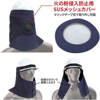 電動ファン付防炎ヘルメット垂れセット ※モバイルバッテリー別売 ブレイン